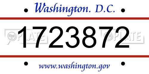 1723872 District Of Columbia License Plate
