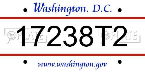 17238T2 District Of Columbia License Plate