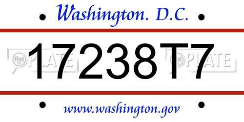 17238T7 District Of Columbia License Plate