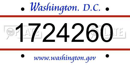1724260 District Of Columbia License Plate