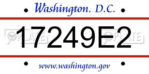 17249E2 District Of Columbia License Plate