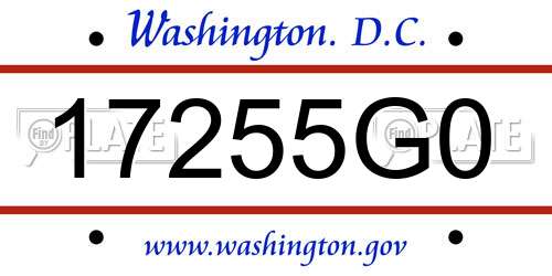 17255G0 District Of Columbia License Plate