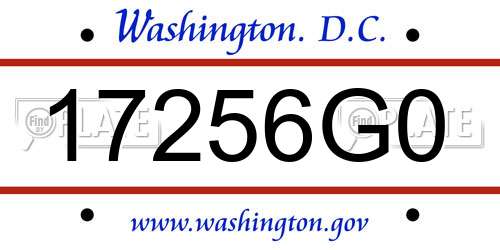 17256G0 District Of Columbia License Plate
