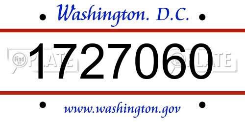 1727060 District Of Columbia License Plate