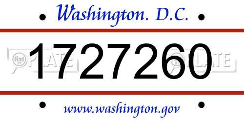 1727260 District Of Columbia License Plate