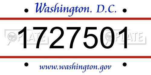 1727501 District Of Columbia License Plate