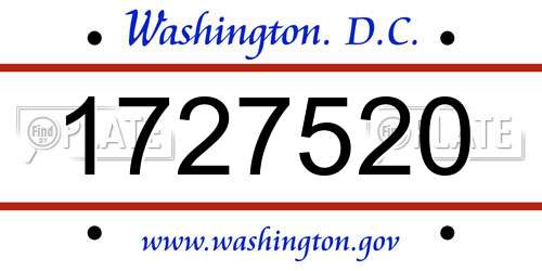 1727520 District Of Columbia License Plate