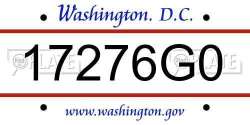 17276G0 District Of Columbia License Plate