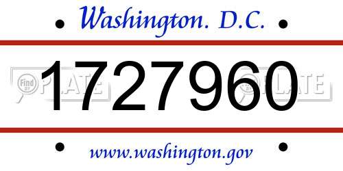 1727960 District Of Columbia License Plate