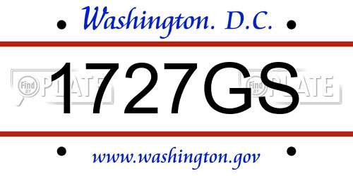 1727GS District Of Columbia License Plate