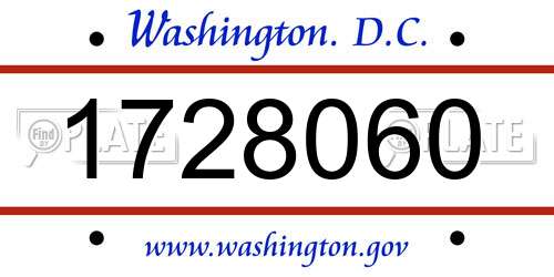 1728060 District Of Columbia License Plate