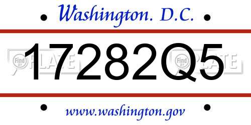 17282Q5 District Of Columbia License Plate
