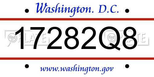17282Q8 District Of Columbia License Plate