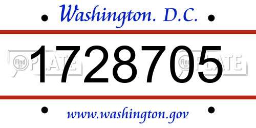1728705 District Of Columbia License Plate