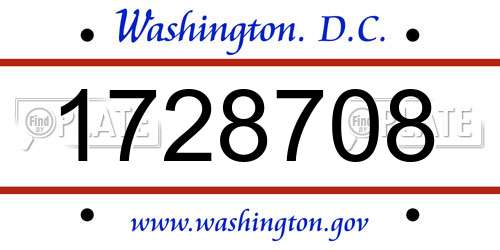 1728708 District Of Columbia License Plate