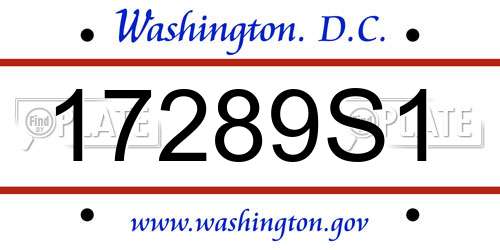 17289S1 District Of Columbia License Plate