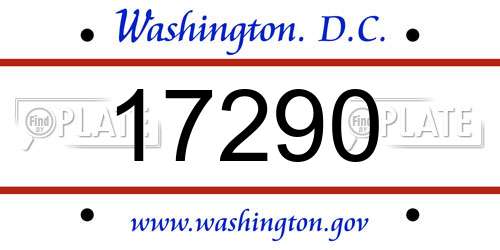 17290 District Of Columbia License Plate