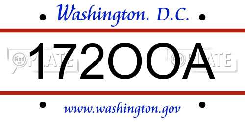 172OOA District Of Columbia License Plate