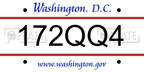 172QQ4 District Of Columbia License Plate