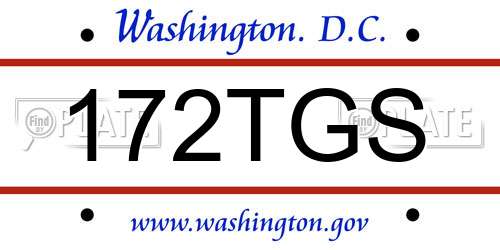 172TGS District Of Columbia License Plate