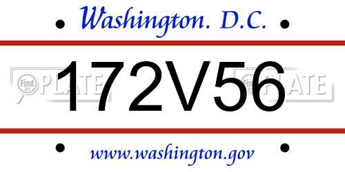 172V56 District Of Columbia License Plate