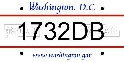 1732DB District Of Columbia License Plate