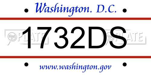 1732DS District Of Columbia License Plate