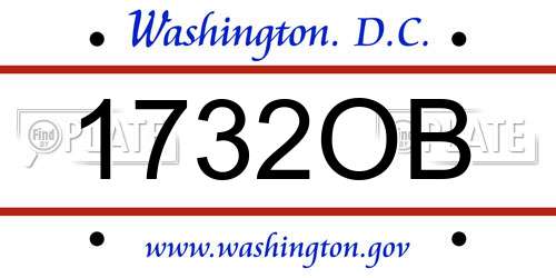 1732OB District Of Columbia License Plate
