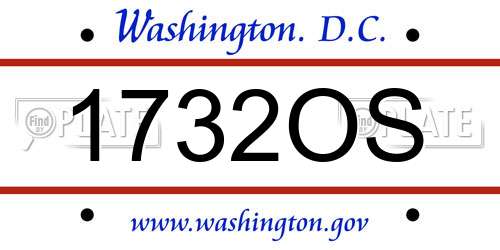 1732OS District Of Columbia License Plate