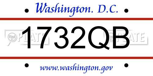 1732QB District Of Columbia License Plate