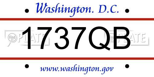 1737QB District Of Columbia License Plate