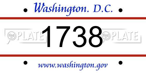 1738 District Of Columbia License Plate