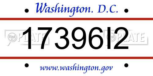 17396I2 District Of Columbia License Plate