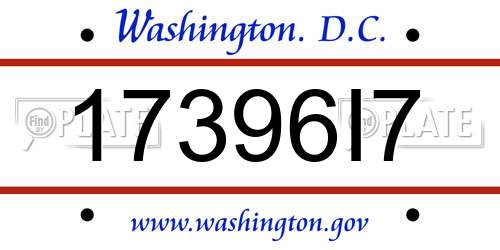 17396I7 District Of Columbia License Plate