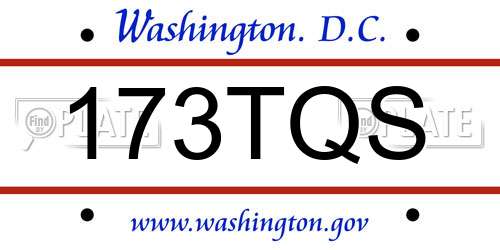 173TQS District Of Columbia License Plate