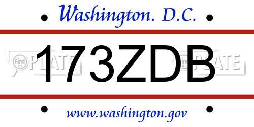 173ZDB District Of Columbia License Plate