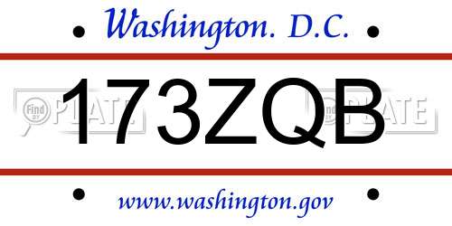 173ZQB District Of Columbia License Plate