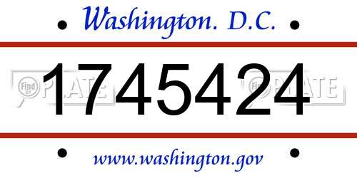 1745424 District Of Columbia License Plate