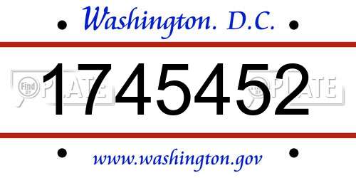 1745452 District Of Columbia License Plate