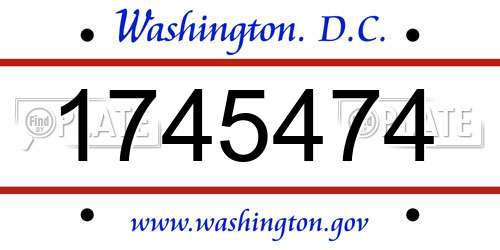 1745474 District Of Columbia License Plate
