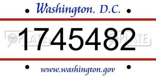 1745482 District Of Columbia License Plate