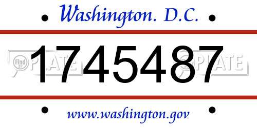 1745487 District Of Columbia License Plate