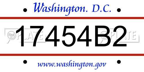 17454B2 District Of Columbia License Plate