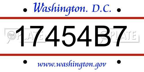 17454B7 District Of Columbia License Plate