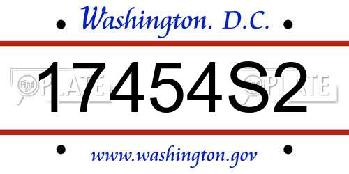 17454S2 District Of Columbia License Plate