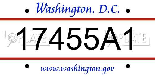 17455A1 District Of Columbia License Plate