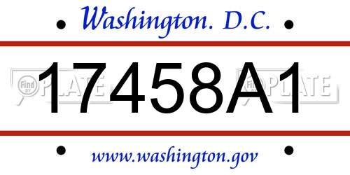 17458A1 District Of Columbia License Plate