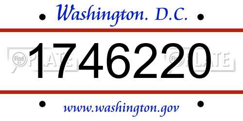 1746220 District Of Columbia License Plate
