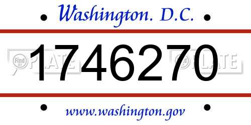 1746270 District Of Columbia License Plate