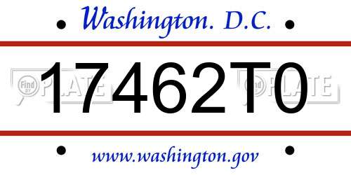 17462T0 District Of Columbia License Plate